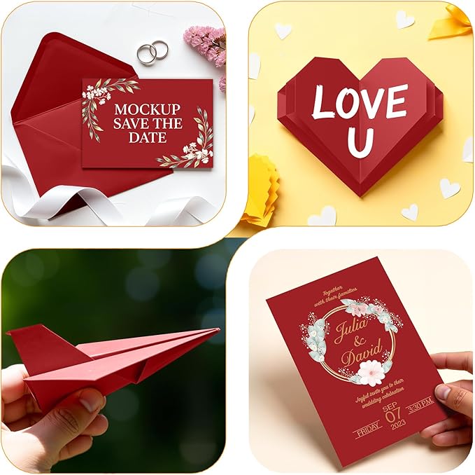 Red Cardstock 8.5" x 11 ", Cardstock Paper, 40 Sheets Red Card Stock, Heavy Card Stock for Invitations, Art, Drawing, Menu, DIY Card, Tags, Crafts Certificates, School, Office Printing