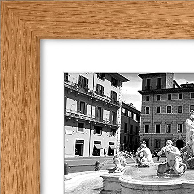 Americanflat 4x6 Collage Picture Frame with Shatter-Resistant Glass - Fits Five 4x6 Photos or Use as One 11x14 Picture Frame - Signature Collection - Collage Frames for Wall Display - Dark Oak