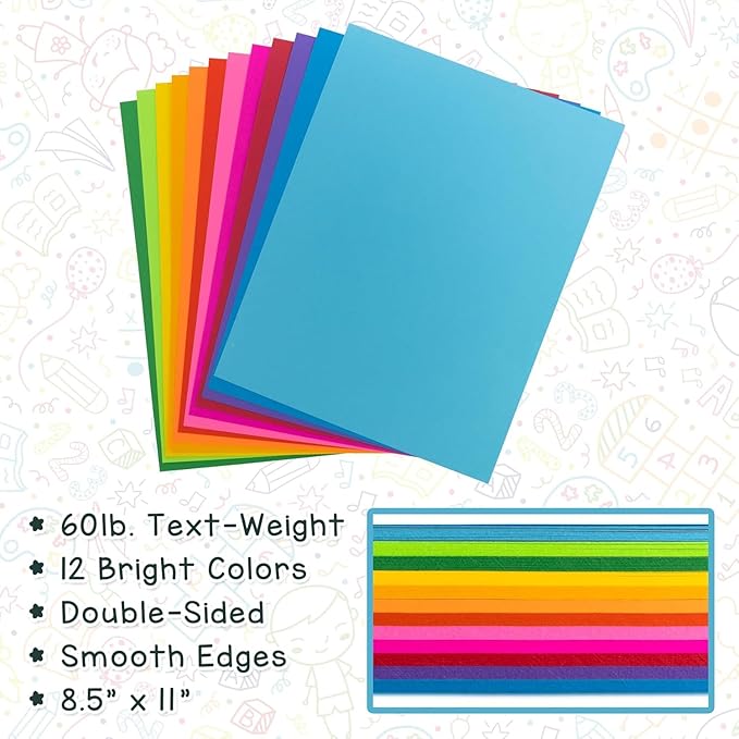 Hygloss 90 Sheets Holiday Christmas Colored Paper - 8.5x11-Inch Red and Green Letter Size Color Copy Paper - 24 lb/ 89 GSM, Acid-Free, Fade-Resistant