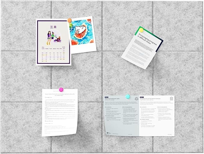 Large Cork Boards for Walls – 48" x 36" Self Adhesive Felt Wall Tiles, Ideal for Office Wall Organizing Bulletin Board, Easy to Install Cork Boards Felt Board