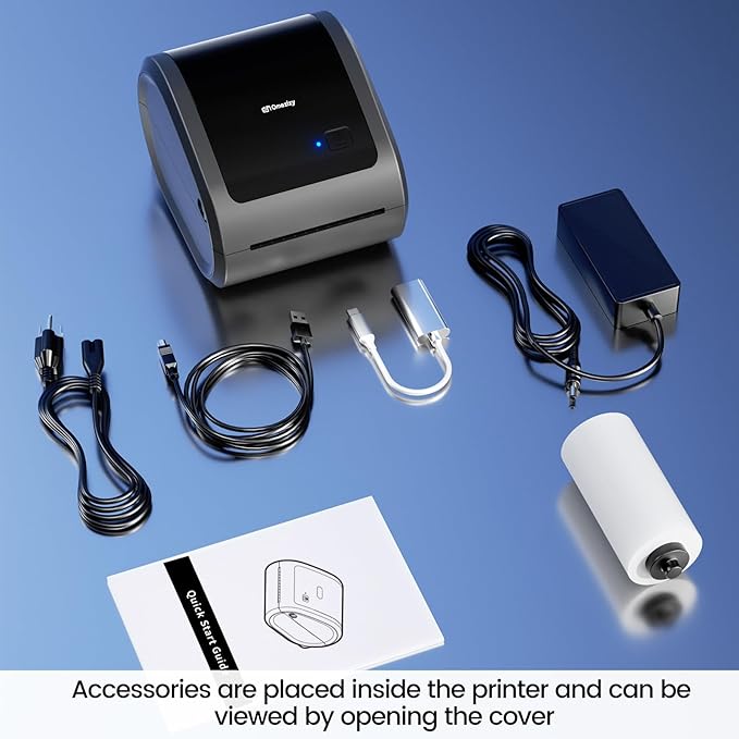Bluetooth Shipping Label Printer 4x6 - D520BT Thermal Label Printer for Small Business, Thermal Printers with Built-in Label Holder, Compatible with USPS, Tiktok, Amazon