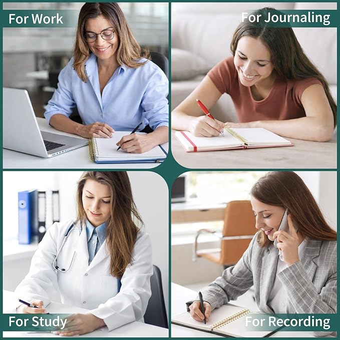 Spiral Notebook - 8.5 x 10.98 Inch Large Hard Cover Notebook with Elastic Band & Pocket, 252 Pages, Lay Flat Wirebound Journal for Work, School, Planning & Note Taking Green
