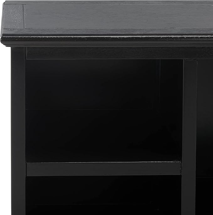 SAFAVIEH Home Collection – Maralah 5-Shelf Solid Wood Bookcase, Black, 25" Wide Storage Display Shelf, Fully Assembled (AMH6634D)