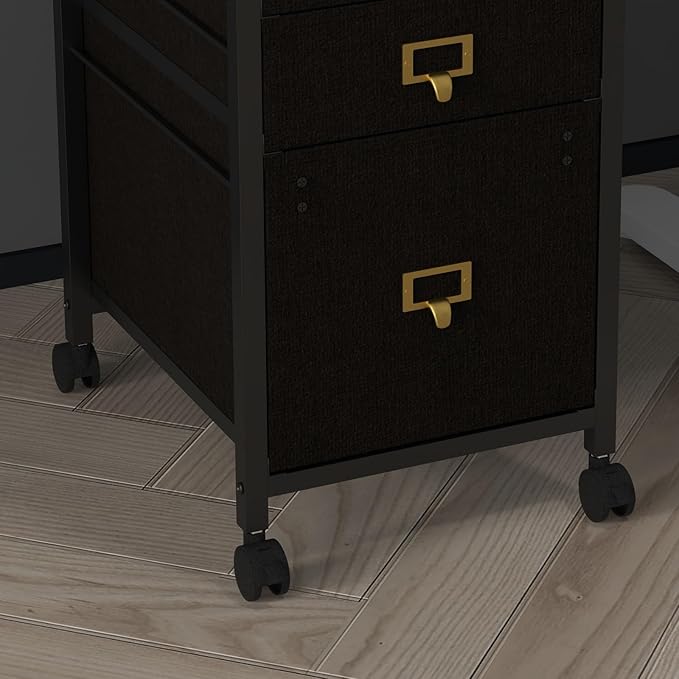 Mobile File Cabinet, 4 Drawer Rolling Filing Cabinet with Wheels, Open Shelf, Printer Stand, Under Desk Filing Cabinet fits A4 or Letter Size for Home Office, 11.8"" D x 14.9"" W x 26.2"" H