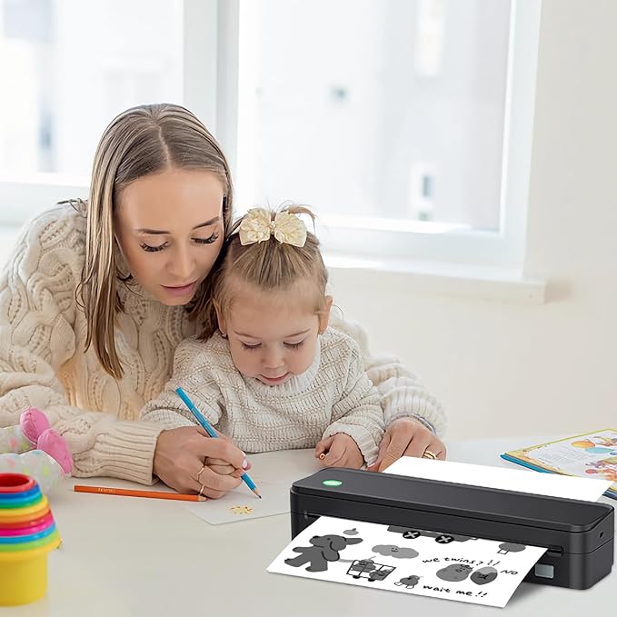 FungLam Thermal Printer Paper 8.5 x 11 Inch, 1000 Sheets US Letter Size Thermal Paper, Folded, Continuous, Perforated, Compatible with A4 Portable Thermal Printer
