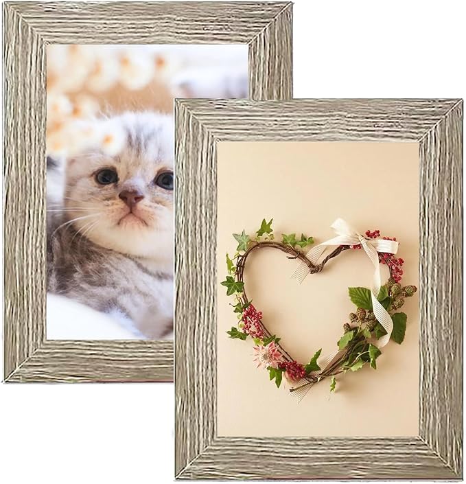Picture Frame Set 10 pack, Farmhouse Photo Frames, Gallery Wall Frame Collage, 8x10 5x7 4x6 Frames in 3 Different Finishes Picture Frames For Wall or Desk,Gray