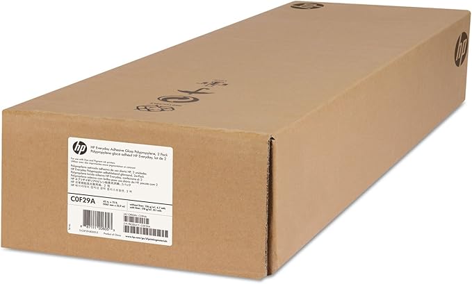 HP Everyday Adhesive Gloss Polypropylene, 2" Core, 36" X 75 Ft, Glossy White, 2/Pack