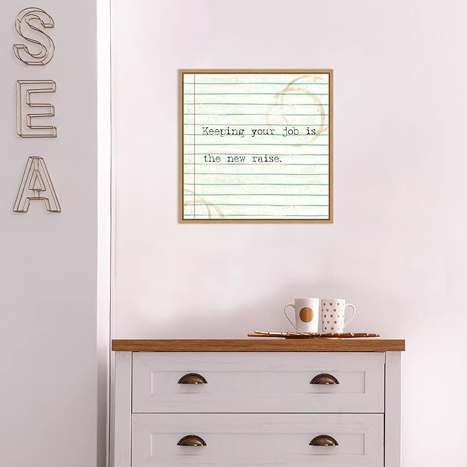 Amanti Art Framed Canvas Wall Art 16x16 Office Snark III by Studio W, Framed Wall Art Canvas, Humor Artwork, Modern Decor, Small Poster Painting for Living Room, Bedroom, Bathroom, Kitchen, Office or
