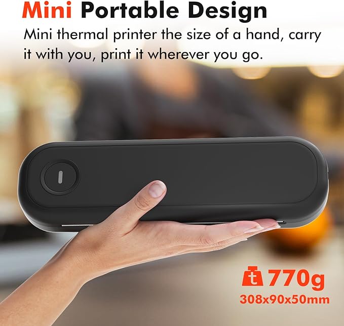 Bluetooth Portable Printer, L86 Thermal Printers Wireless for Travel, Support (Width 2-8.5'')8.5" X 11" US Letter, Inkless Printer Compatible with iOS, Android &Laptop for Office Car Home