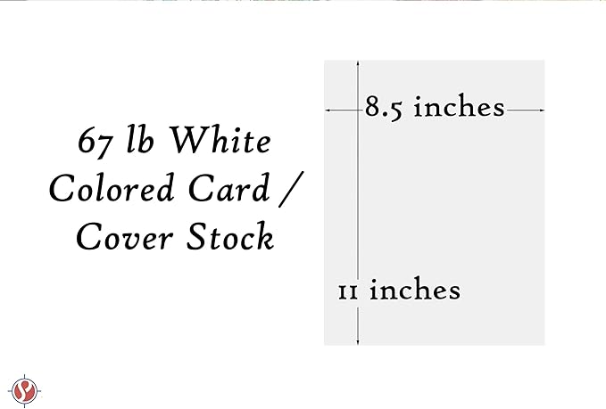White Card Stock Paper, 67lb Cover Medium Weight Cardstock, for Arts & Crafts, Coloring, Announcements, Stationary Printing at School, Office, Home | 8.5 x 11 | 50 Sheets Per Pack