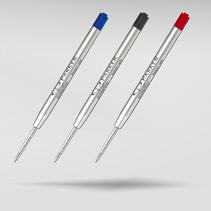 Parker Authentic QUINKflow Ballpoint Pen Refills, Medium Point Blue Ink, 6-Count Value Pack