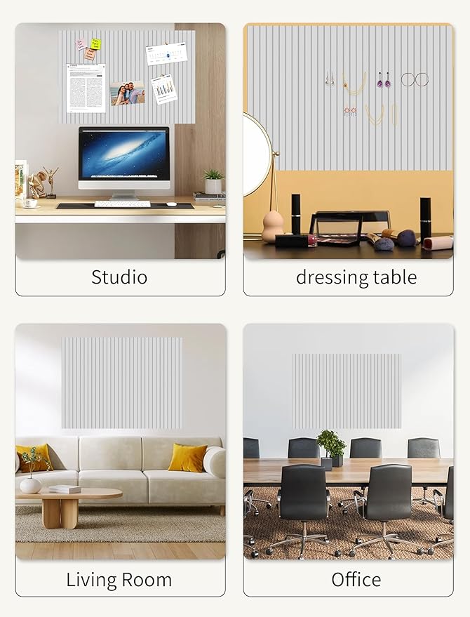 Large Bulletin Board 48"x 24" Cork Boards for Walls, 12 Pack Felt Wall Panels Photo Board, Cork Board for Office Home Pin Board