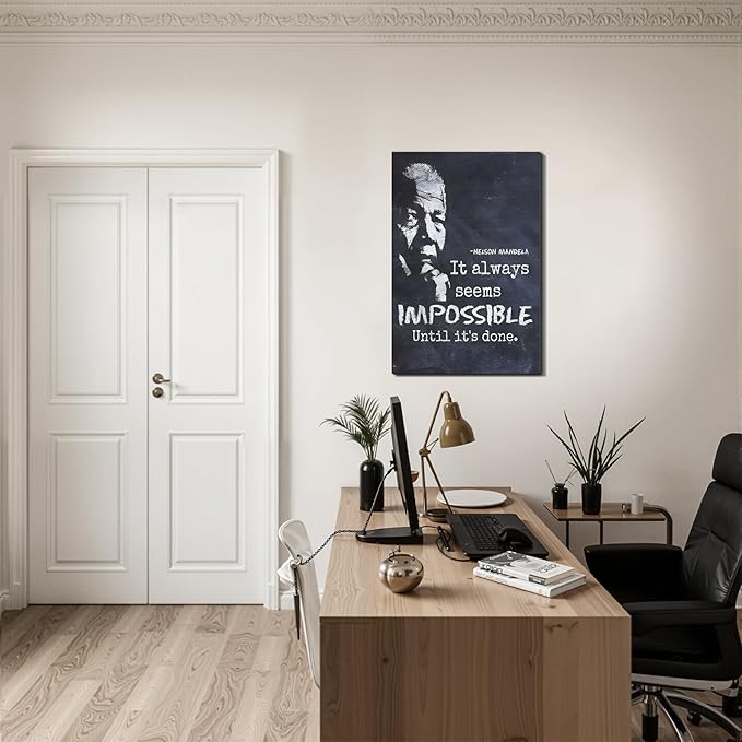 Gym Motivational Framed Canvas Wall Art Hustle Grind Prints Wall Decor for Fitness Studio Office Man Cave Bedroom Living Room Made in USA