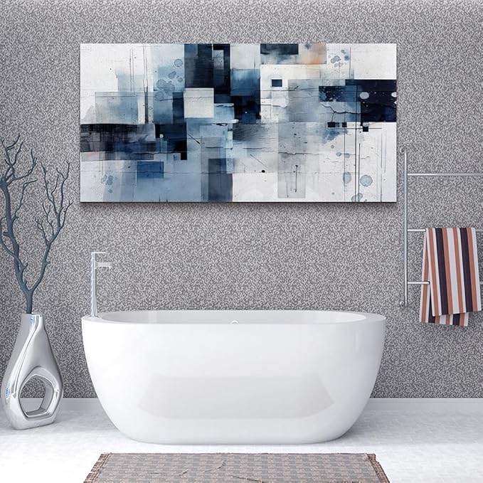 Lapremoly Abstract Canvas Wall Art - Large Color Block Wall Decor for Living Room, Office, Bedroom - 24"X48"