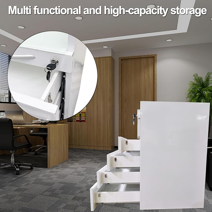 Storage Cabinet Office Mobile File Cabinet 5 Drawers Utility Mobile Storage Cabinet Stainless Steel Moving Side Cabinet Portable Storage Device with Brake Wheels