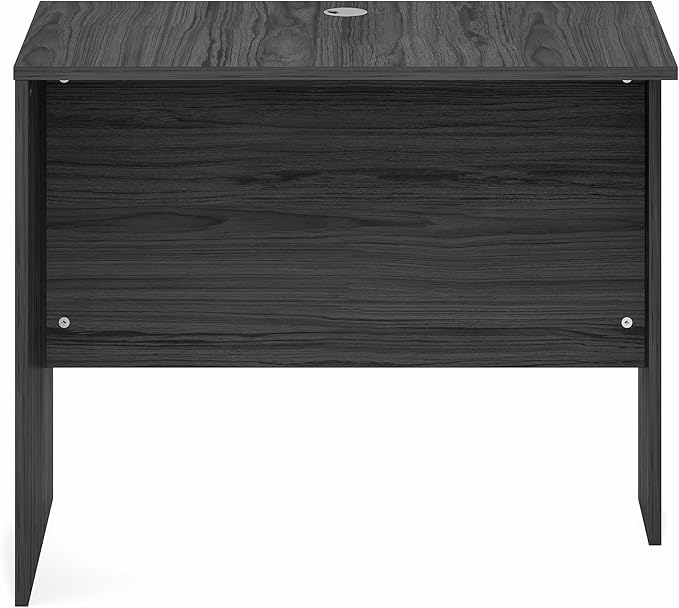 Furinno Roger Office Desk Return, 35 Inch Rectangular Desk Return for Executive Desk, Reversible Return with Cord Grommet, Scratchproof and Water-Resistant, for Home Study, Office, Coastal Grey