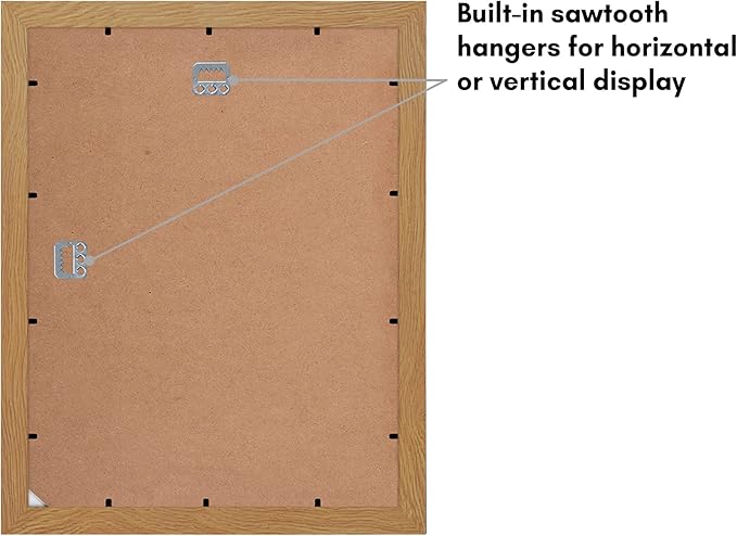 Americanflat 11x14 Picture Frame with Shatter-Resistant Glass - Use as 5x7 Frame with Mat or Display 11x14 Photo Without Mat - Signature Collection - Picture Frames for Wall Display - Dark Oak