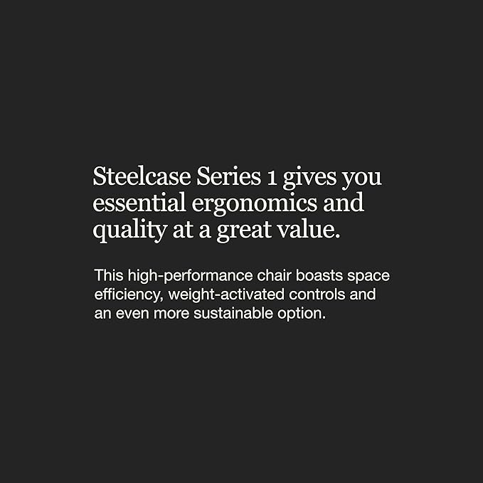 Steelcase Series 1 Office Chair - Ergonomic Work Chair with Wheels for Carpet - Helps Support Productivity - Weight-Activated Controls, Back & Arm Support - Easy Assembly - Nickel + Night Owl