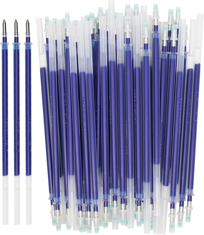 Maydahui 50 Pcs Blue Gel Pen Refills with 5 mm Aperture 5.12 inch(13 cm) Smooth Writing Pen Refills 0.7 mm Replacement Gel Ink Refills for Stationery School Office Supplies (Blue)