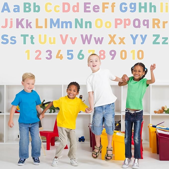 260 PCS Bulletin Board Letters for Classroom 4” Letters Combo Pack Set Colorful Boho Classroom Decorations Alphabet Numbers Symbols Letters for Bulletin Board Cutouts Card for Classroom Decor