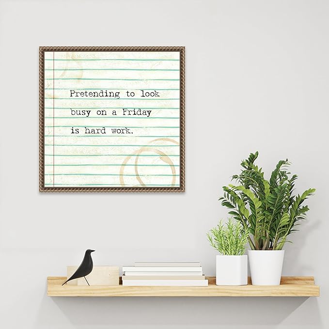 Amanti Art Framed Canvas Wall Art 16x16 Office Snark IV by Studio W, Framed Wall Art Canvas, Typography Artwork, Traditional Decor, Small Poster Painting for Living Room, Bedroom, Bathroom, Kitchen,