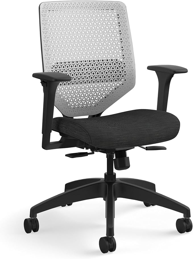 HON, SVR1AILC10TK, Solve Series ReActiv Back Task Chair, Supports up to 300 lbs., Ink Seat/Titanium Back, Black Base