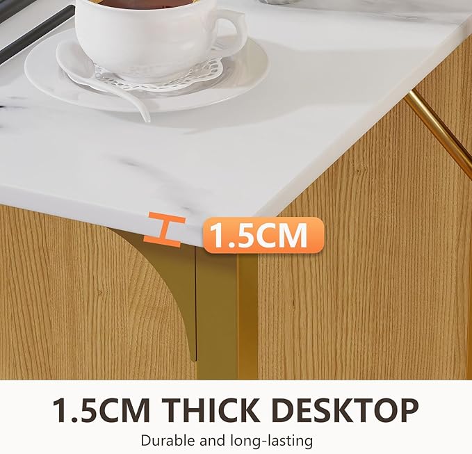 BestOffice Computer Desk,Home Office Desk, Modern Simple Style for Home Office Study Writing (Gold, 63 Inch)