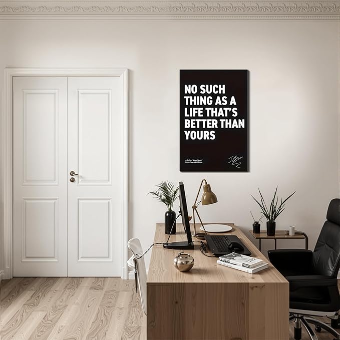 Grind Hustle Execution Motivational Framed Canvas Wall Art Prints Wall Decor for Men Office Home Gym Bedroom Living Room Made in USA
