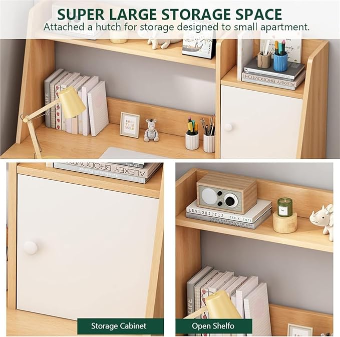 Computer Desk with Storage Shelves,Home Office Study Writing Table Workstation for Home and Office(White,39 Inch)