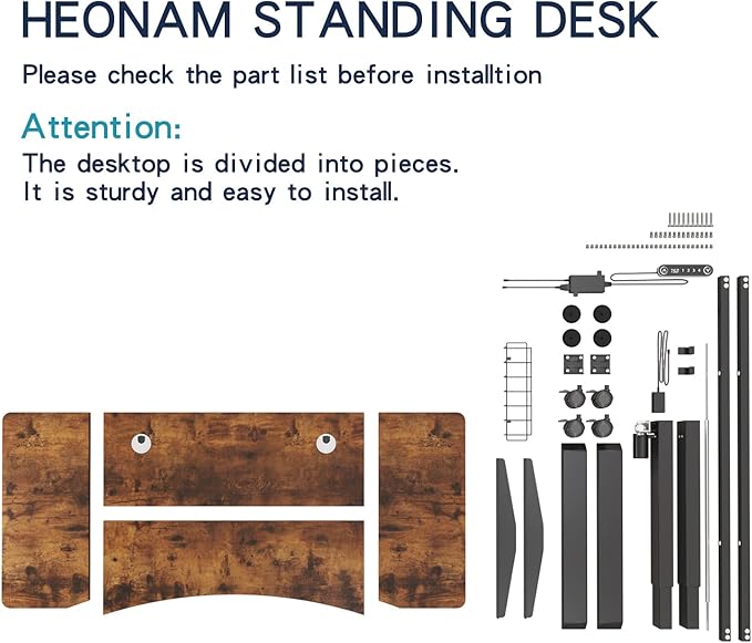 55 Inch Computer Desk, Large Office Desk for Home Office, Modern Writing Table with Sturdy Metal Frame