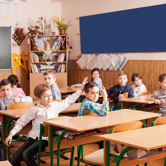 Bulletin Board Fabric 48 '' x 107 '' Class Fabric for Classroom Bulletin Board Decor, Pillows, Curtains, Crafts(Navy)