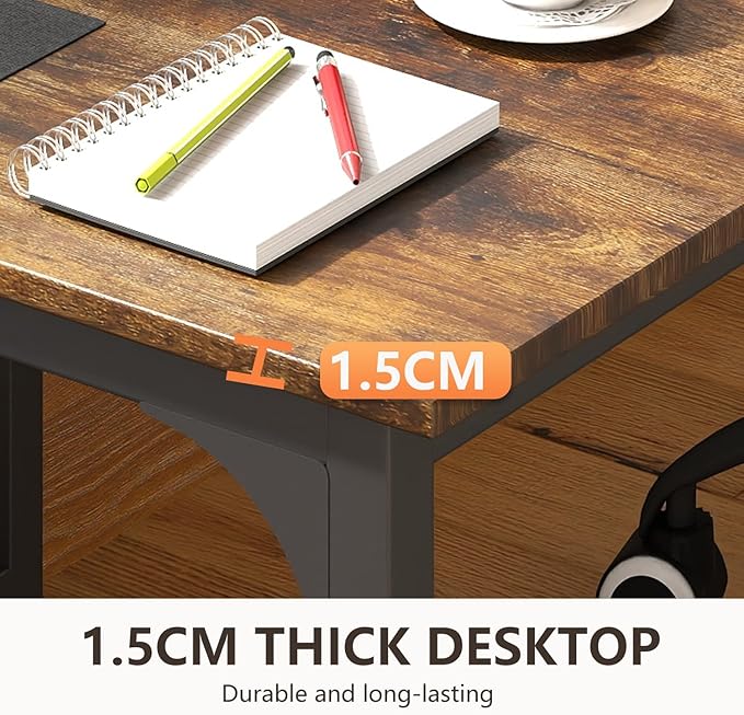 BestOffice Computer Desk,Home Office Desk, Modern Simple Style for Home Office Study Writing (Brown, 39 Inch,2 Pack)