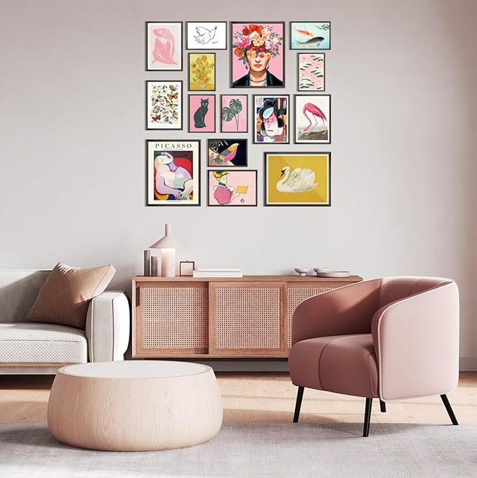 LANCHI95 15 PCS Eclectic Wall Decor - Colorful Eclectic Decor, Eclectic Home Decor, Vintage Eclectic Wall Art Prints, Funky Eclectic Gallery Wall Art Prints for Bedroom (UNFRAMED) (Eclectic Art 2, 8"X10", Unframed)