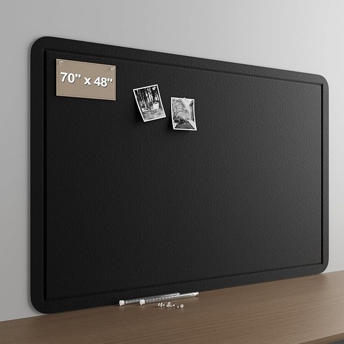 Large Felt Bulletin Board for Wall, 72"x48" Frameless Picture Board, Soft Felt Cork Board for Office, Home Planning & Office Wall Decor, Easy Install Pin Board