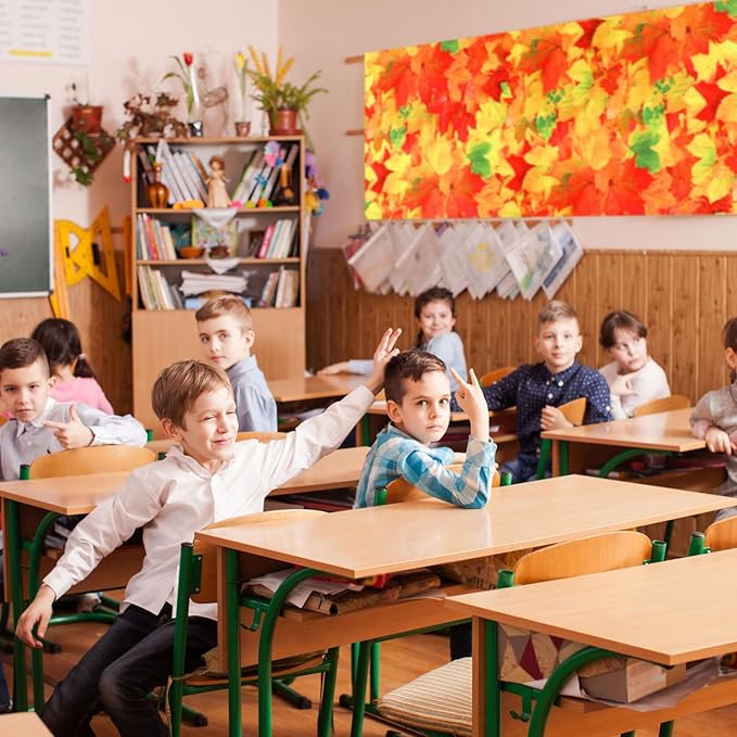 Bulletin Board Paper 48'' x 107'' Class Boards for Classroom Bulletin Boards Everyone is Welcome Classroom Board Decor Pillows Curtains Crafts(Fall Leaves,1 Pc)