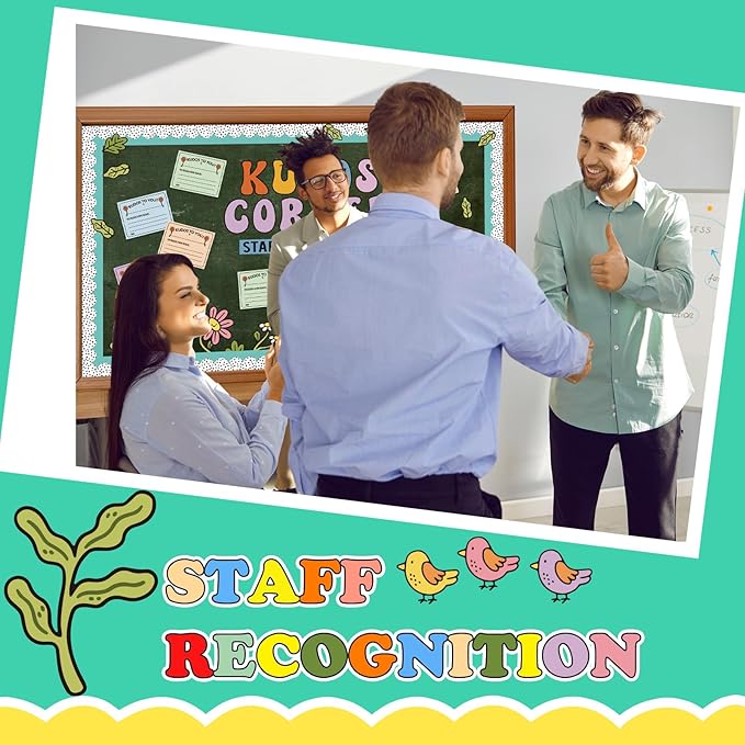 Bulletin Board Kit Staff Shout Out Kudos Corner Decoration Set Employee Gratitude and Recognition Bulletin Board Set with 20 pcs Cutouts for School Classroom Office Wall Door Decor Supplies