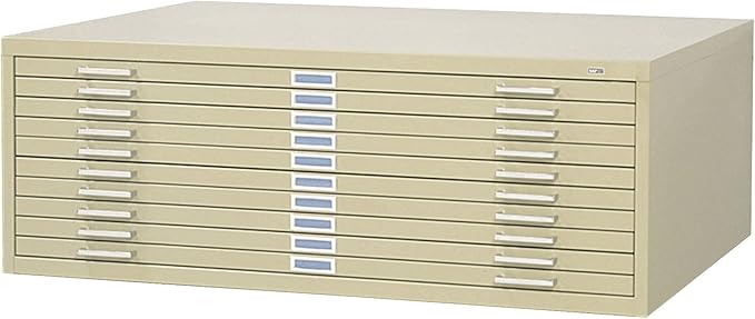 Safco Products 4986TS Flat File for 42" W x 30" D Documents, 10-Drawer (Additional Options Sold Separately), Tropic Sand