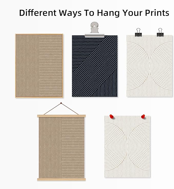 Modern Abstract Pictures Wall Art Boho Neutral Canvas Wall Art Minimalist Line Wall Decor Beige Black Brown Artwork Abstract Modern Painting Prints for Living Room Bedroom 24x36 Inch NO FRAME Set of 3