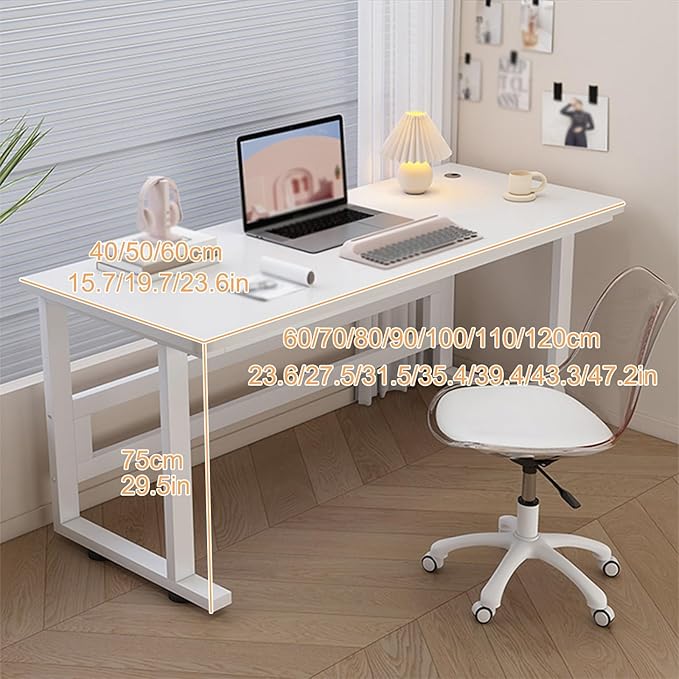 Computer Desk, Office Desk with Metal Frame, Sturdy Writing Desk for Small Spaces, Computer Workstation, for Study Writing,Gaming and Home Office(Black,60x40cm/23.6x15.7in)