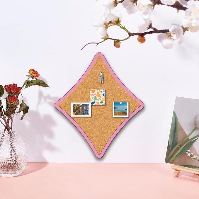 CRASPIRE Star Pin Cork Board 11.8x9.8In Wall Mounted Framed Bulletin Display Badge Wooden Saddle Brown Memory Memo Brooch Lapel Pin Holder Storage for Home Office School Classroom Wedding Decoration
