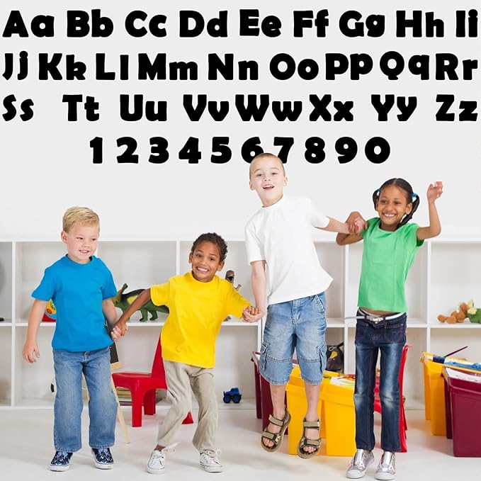 260 PCS Bulletin Board Letters for Classroom 4” Letters Combo Pack Set Classic Black Classroom Decorations Alphabet Numbers Symbols Letters for Bulletin Board Cutouts Card for Classroom Decor