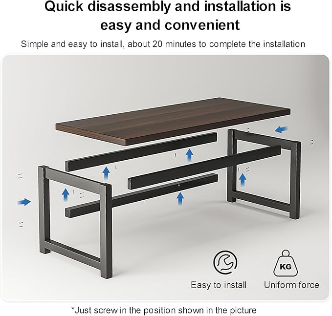 Rustic Computer Desk, Wood & Metal Home Office Desk Industrial Study Executive Desk, Modern Simple Writing Work Table Workstation for Small Spaces(100x60x74cm(39x24x29inch), Yellow)