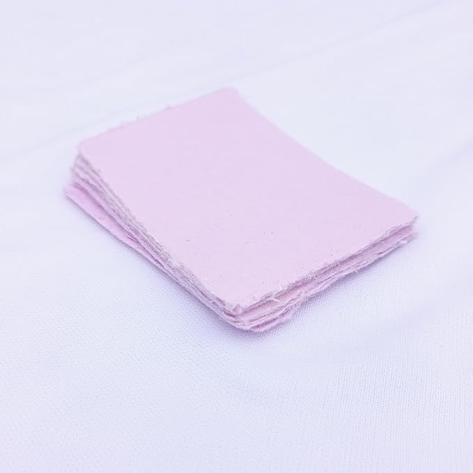 Deckle Papers® Deckled Edge Handmade Paper Place Cards, Escort Cards, Business Cards, Visiting Cards, 150gsm Thick, 2x3 Inches (Pack of-100 Pcs)-Purple