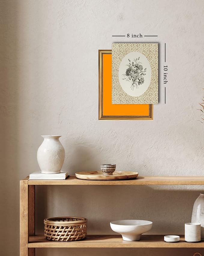 Kizbok Vintage Floral Wall Art Prints Decor Neutral Flower Drawing Canvas Prints Antique Botanical Pattern Oil Painting, Rustic Flower Art Pictures for Cottagecore Decor, Nursery Bedroom,Bathroom, Gallery Home(8" x 10"-UNFRAMED)