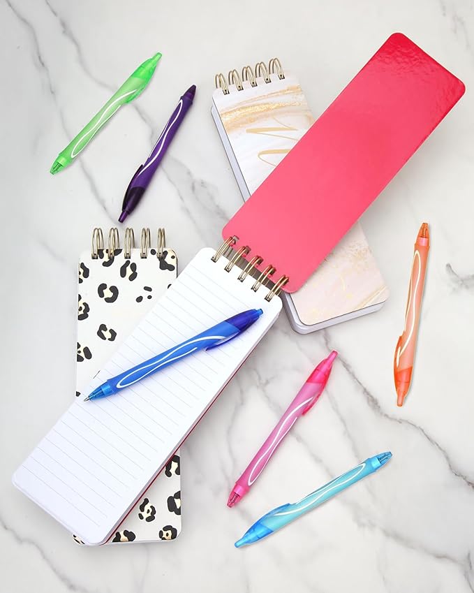 Eccolo Tall Spiral Memo Pad, 300 Pages, 150 Sheets, Double Spiral Binding, Office Essentials for Work, List Notepad for Students, Class, and Shopping, I Heart Lists (Gold, 3x8.5 inches)