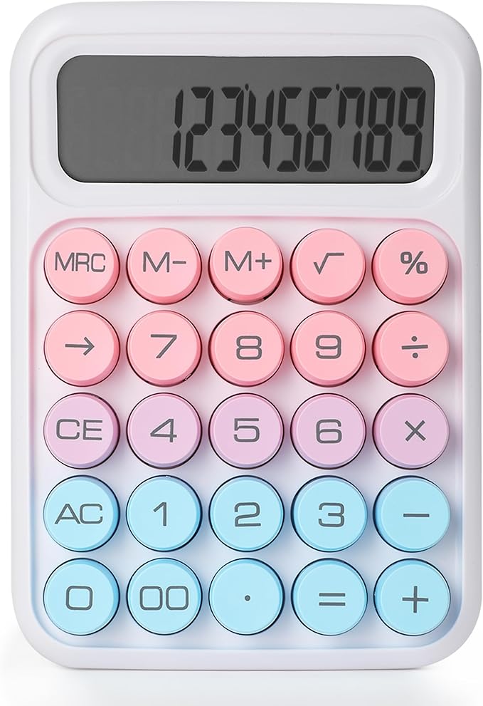 Mr. Pen- Mechanical Switch Calculator, 12 Digits, Large LCD Display, Colorful Calculator Big Buttons