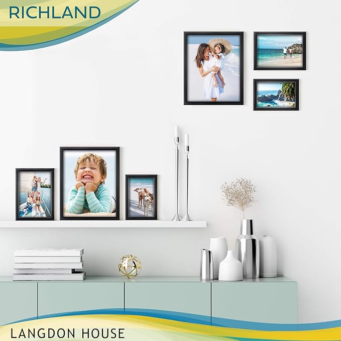 Langdon House 8x10 Black Picture Frame - Distinguished Edging for Classic Style - Richland Collection