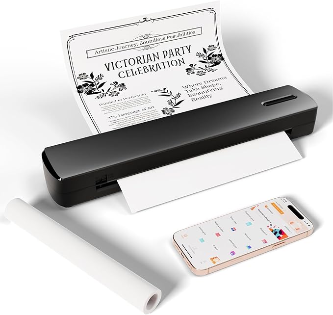 Portable Tattoo Stencil Thermal Printer, Bluetooth Wireless Transfer Machine Supports 8.5 x 11 Letter A4 A5 Sizes - Laptop Smartphone and PC - Perfect for Tattooist Business Trip Travel Home Office