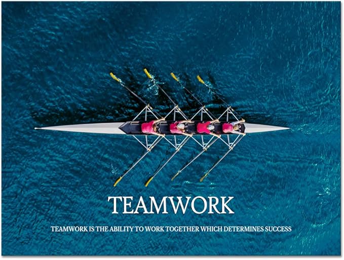 Inspirational Canvas Wall Art Inspiration Motivation Painting Motivational Quotes Modern Success Teamwork Posters Prints Artwork Living Room Home Office Decorations Framed Ready to Hang (24”Hx18”W)