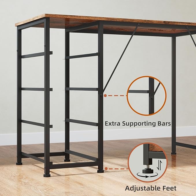 Somdot Small Computer Desk with 4 Drawers for Bedroom,39 Inch Simple Home Office Writing Desk, Study Table with Storage,Work for Home Office, Study,Living Room and Small Spaces,Wood Grain Print